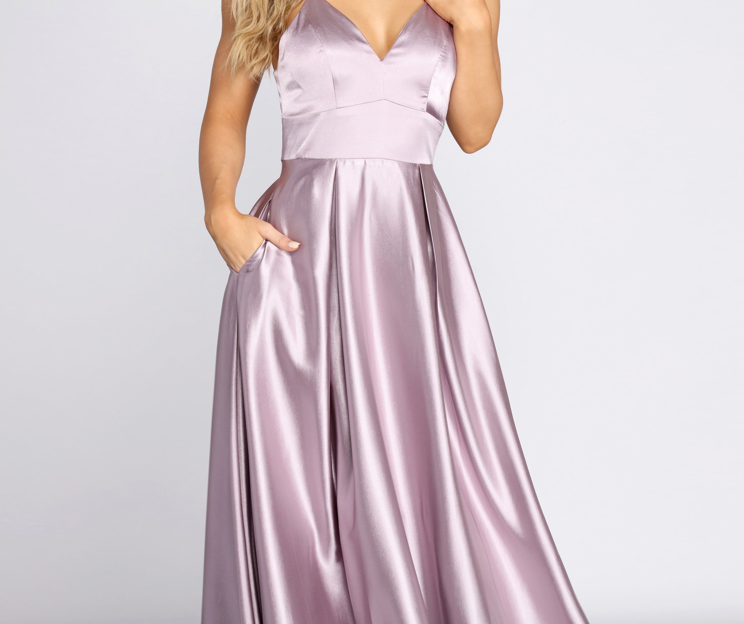 Idina Satin Lace Up Ball Gown