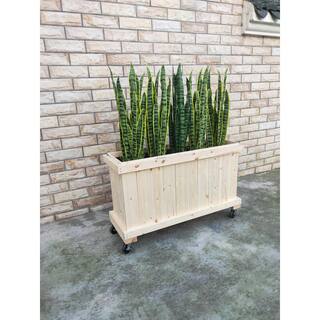 Ejoy 45 in. x 25 in. x 14 in. Solid Wood Mobile Planter Barrier WoodPlanter_45x25x14