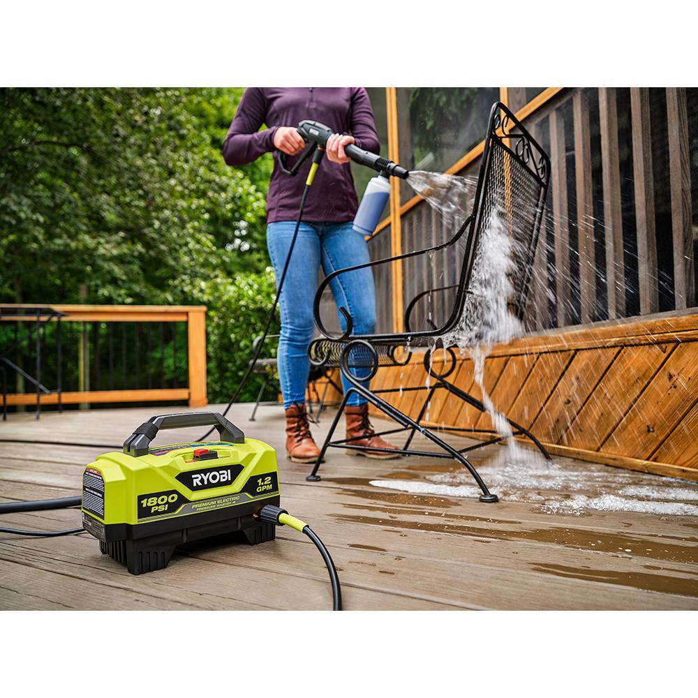 RYOBI RY141802-SC 1800 PSI 1.2 GPM Cold Water Electric Pressure Washer with Surface Cleaner