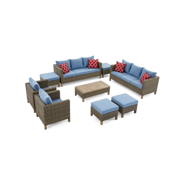 9 Piece Sectional Seating Group with Cushions