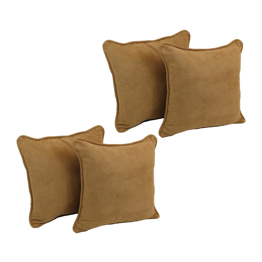 Blazing Needles 18 Inch Microsuede Throw Pillows (Set of 4)