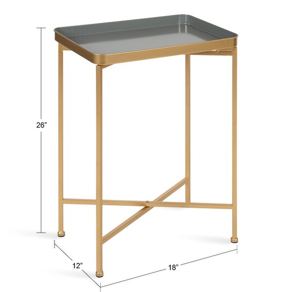 Kate and Laurel Celia Metal Tray Accent Table