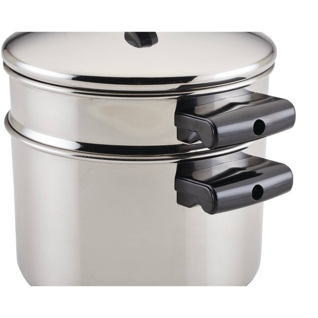 Farberware Classic Series 3qt Stainless Steel Stack x27 n x27 Steam Sauce Pot With Steamer Set Silver