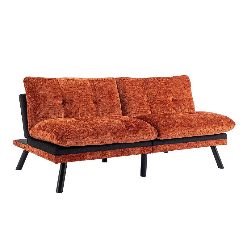 F.c Design Convertible Sofa Bed Loveseat Futon - Adjustable Lounge Couch With Metal Legs