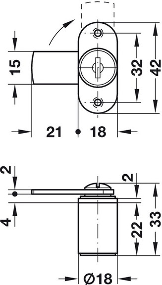 Hafele 235.04.701 Cylinder Cam Lock  with Fixed Pl...