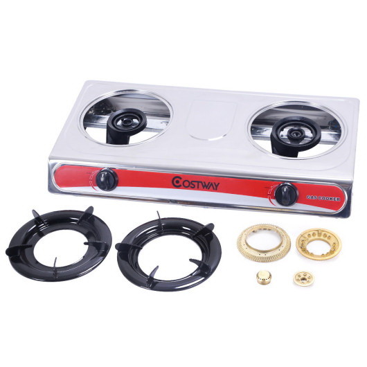 Costway 46539071 Stainless Steel 2 Burners Gas Sto...