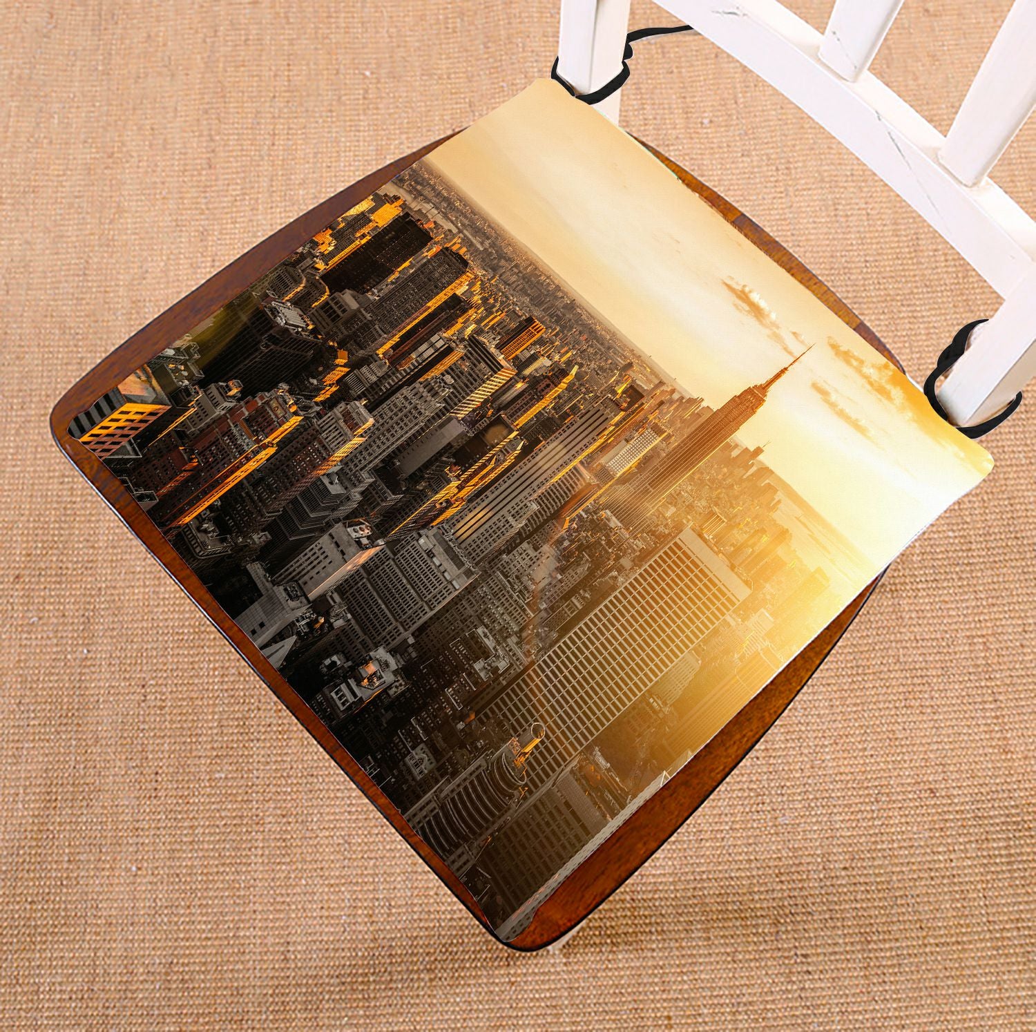 ZKGK New York City Skyline Seat Pad Seat Cushion Chair Cushion Floor Cushion Two Sides 16x16 Inches