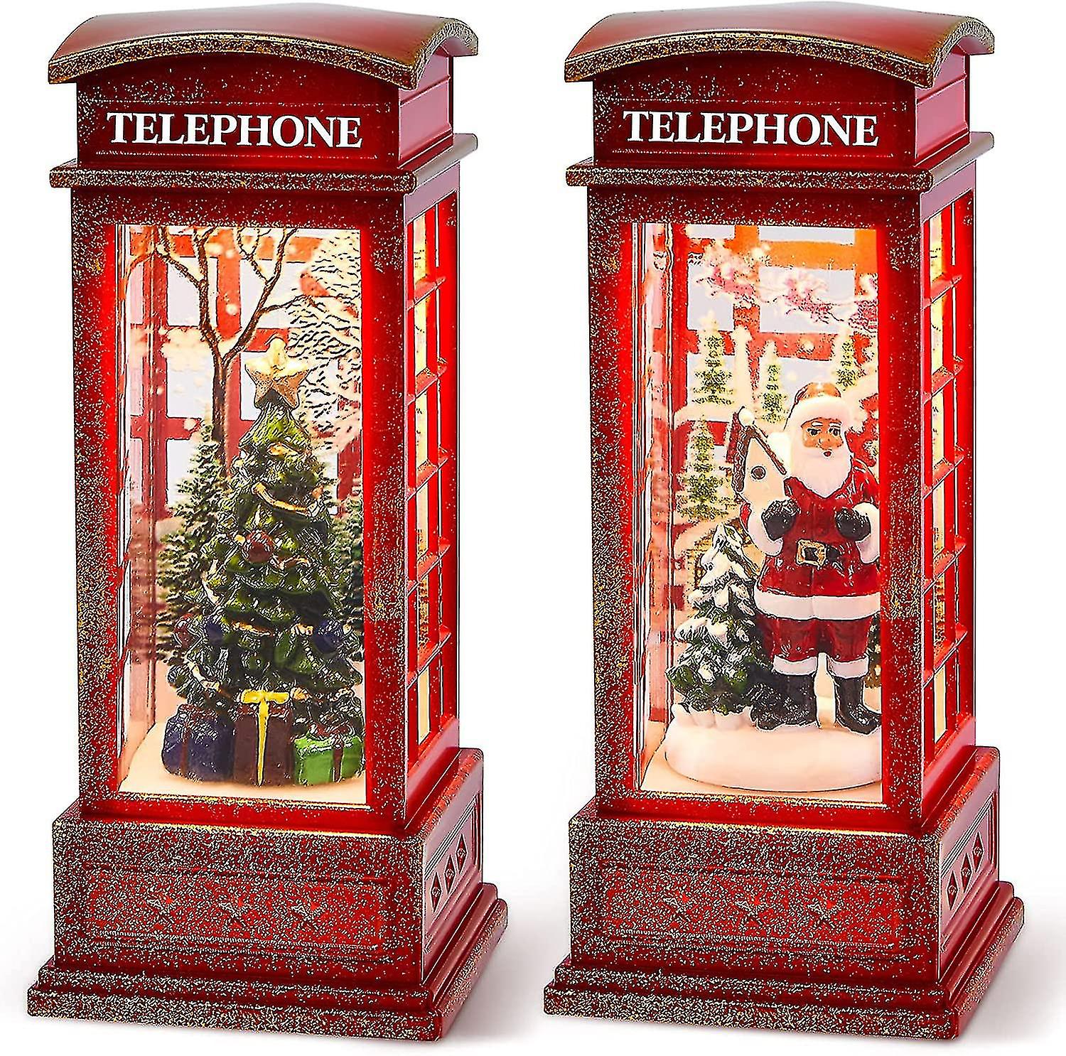 2pcs Christmas Led Lantern Lights Santa Claus Christmas Tree