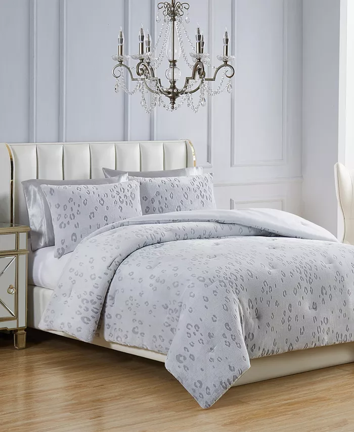 Juicy Couture Valentina Leopard 2 Piece Reversible Comforter Set， Twin  Twin XL