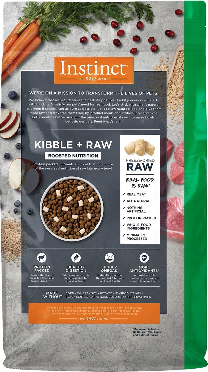 Instinct Raw Boost Whole Grain Real Lamb and Oatmeal Recipe Freeze-Dried Raw Coated Dry Dog Food