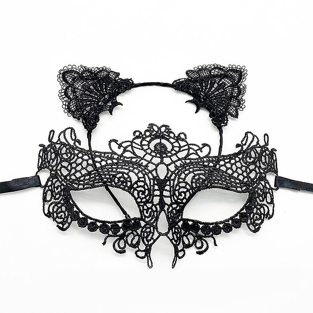 5pcs/set Cat Ears Headband Mask Necklace Gloves Sexy Cat Costume Set For Party