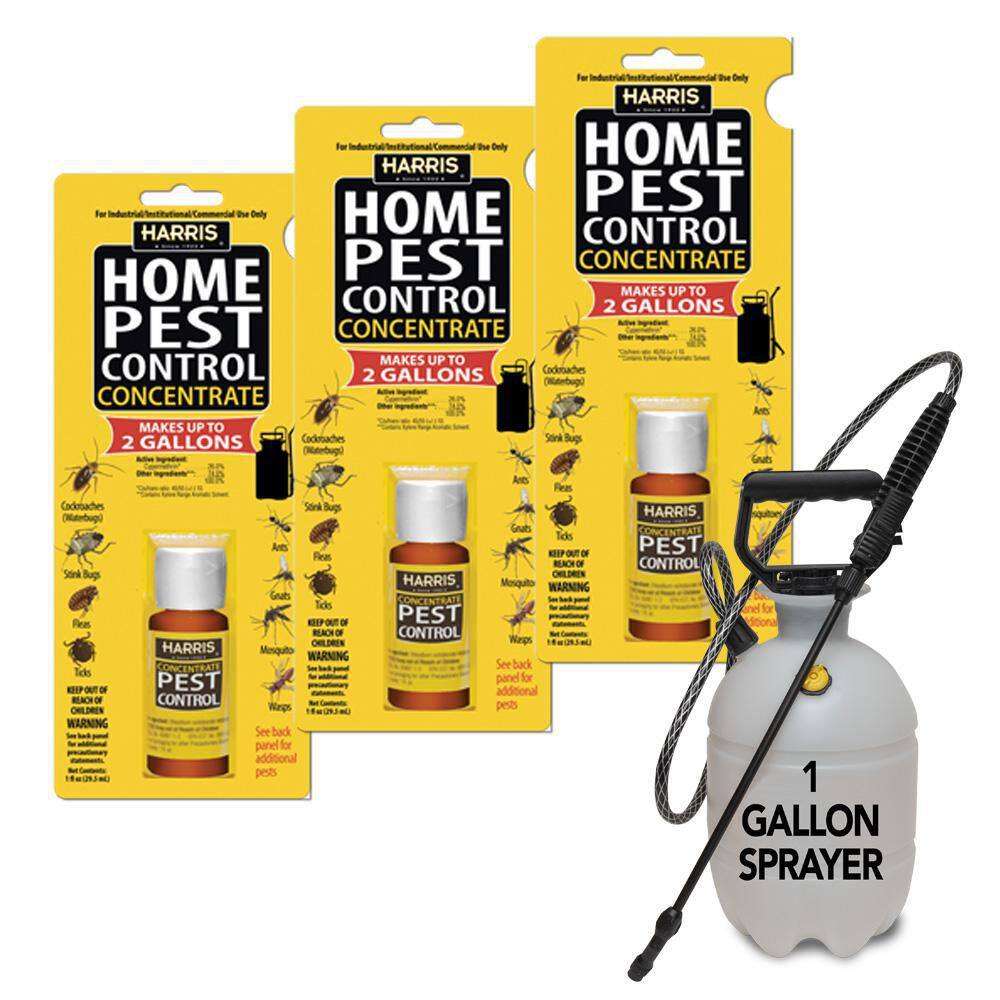 Harris 1 oz. Pest Control Concentrate and 1 Gal. Tank Sprayer Value Pack (3-Pack) 3HPC-TANKVP