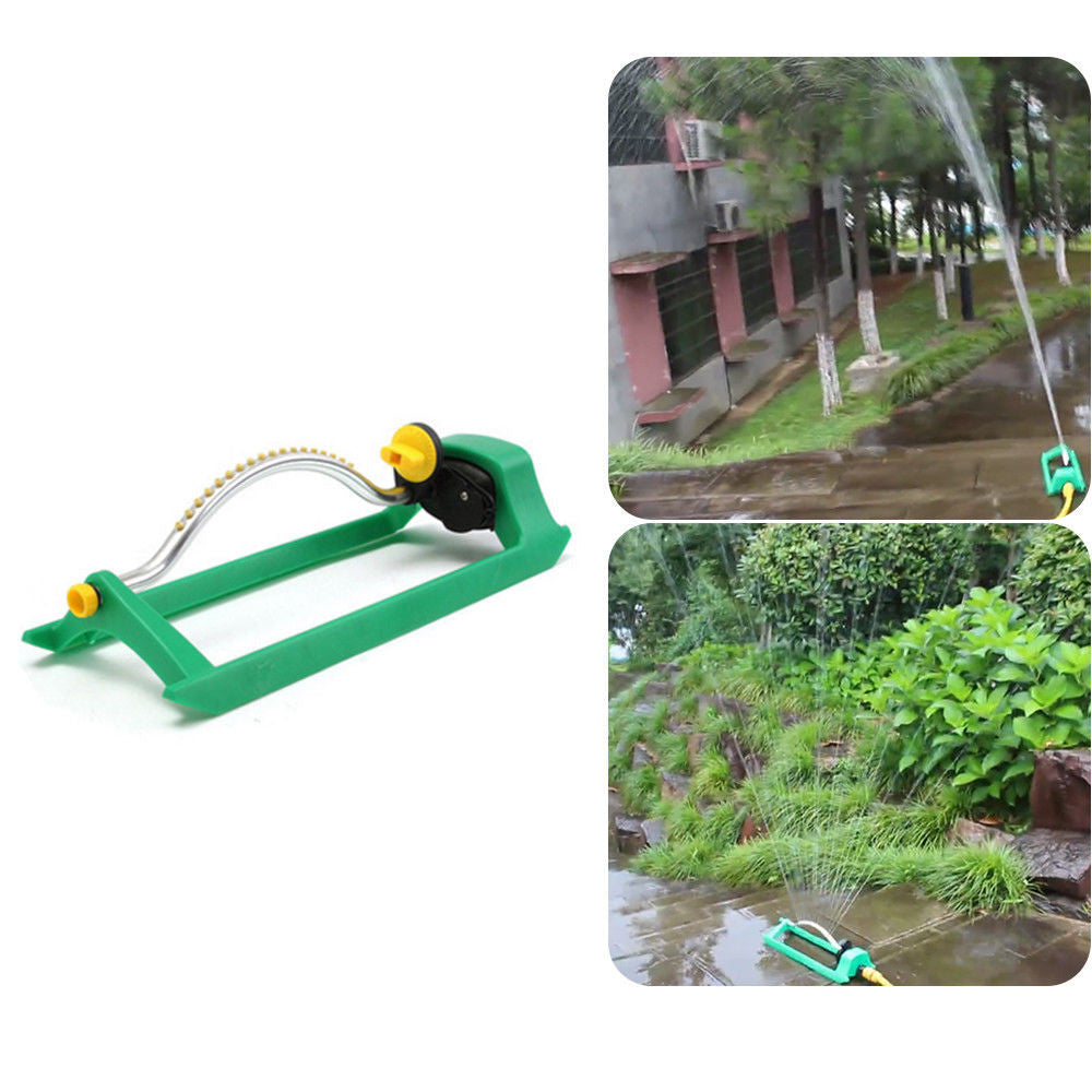 Oscillating Lawn Sprinkler Watering Garden Pipe Hose Water Flow With Connector