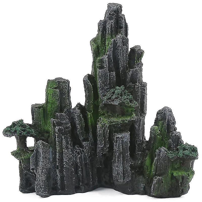 Aquarium Ornament Resin Rockery Artificial Hill Resin Mountain View Rock Decorating Ornament Fish T