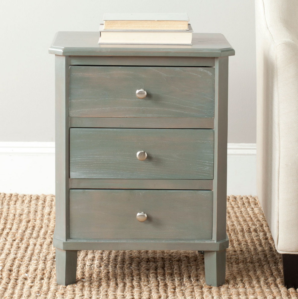 Washington End Table With Storage Drawers  Ash Gray   Farmhouse   Side Tables And End Tables   by Rustic Home Furniture Deco  Houzz