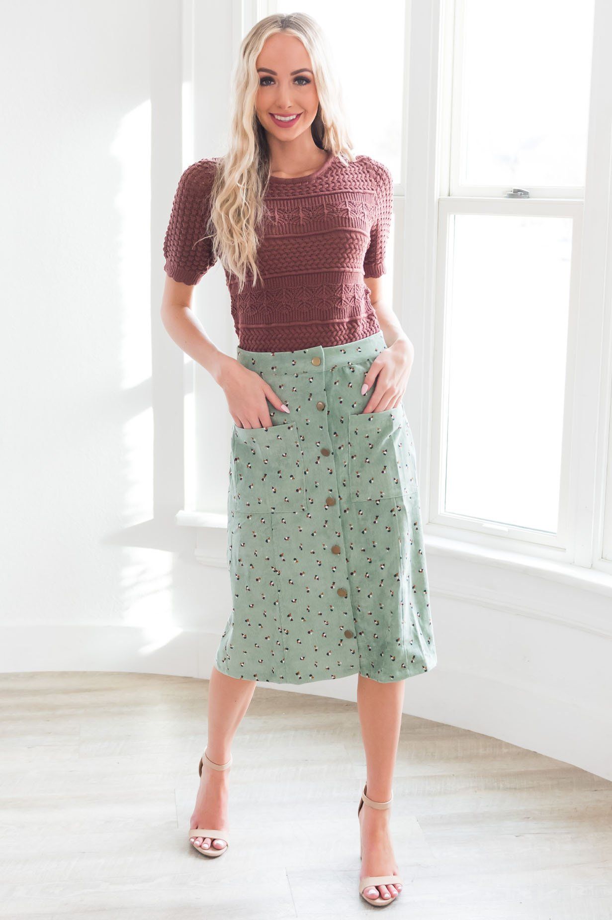 Perfect Day Modest Corduroy Skirt