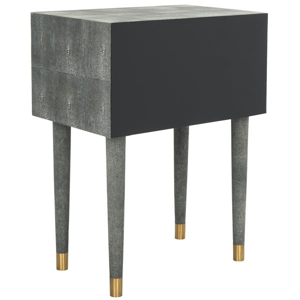 SAFAVIEH Couture High Line Collection Nour Black Faux Stingray End Table - 14.2