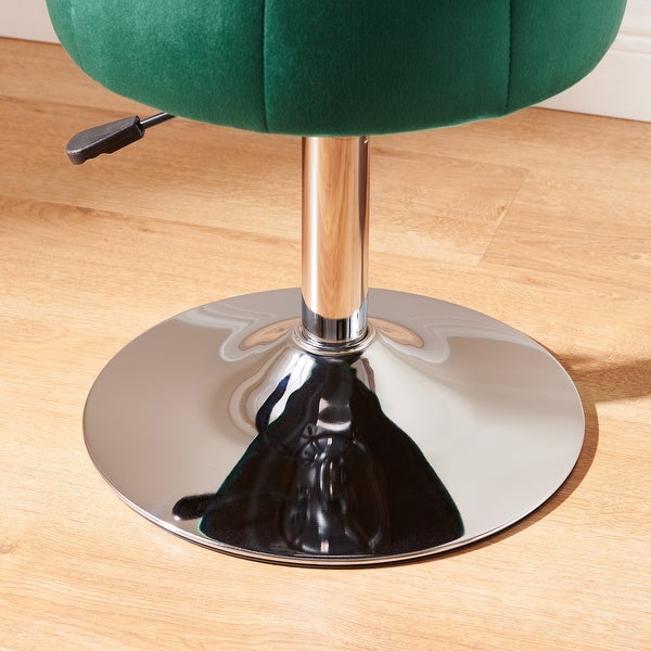 Art Leon Round Adjustable Height Velvet Swivel Stool