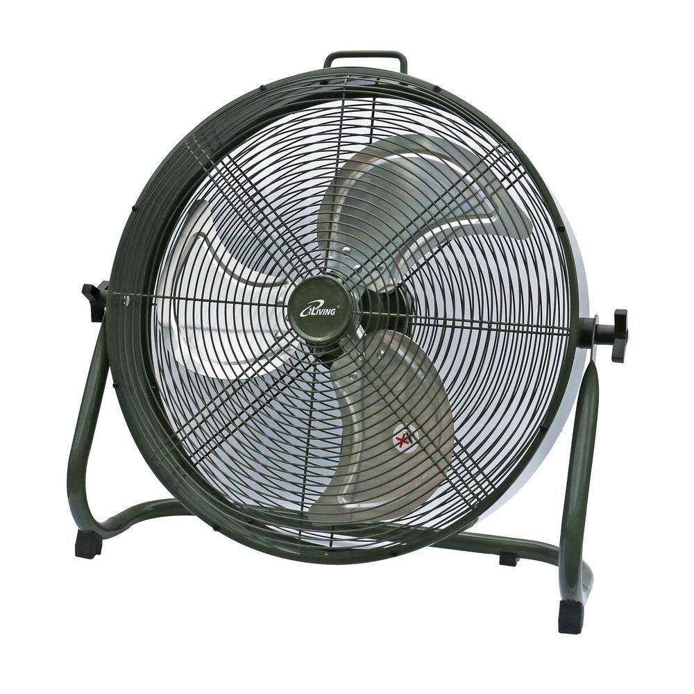 iLIVING 18 in. Rechargeable Battery-Operated Camping Floor Fan High Velocity Portable Outdoor Fan with Built-in Lithium Battery ILG8RX18