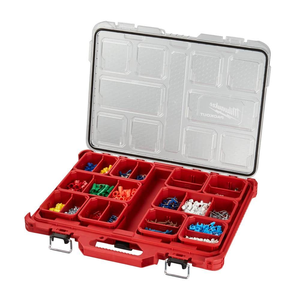 Milwaukee PACKOUT 11-Compartment Low-Profile Impact Resistant Portable Small Parts Organizer 48-22-8431