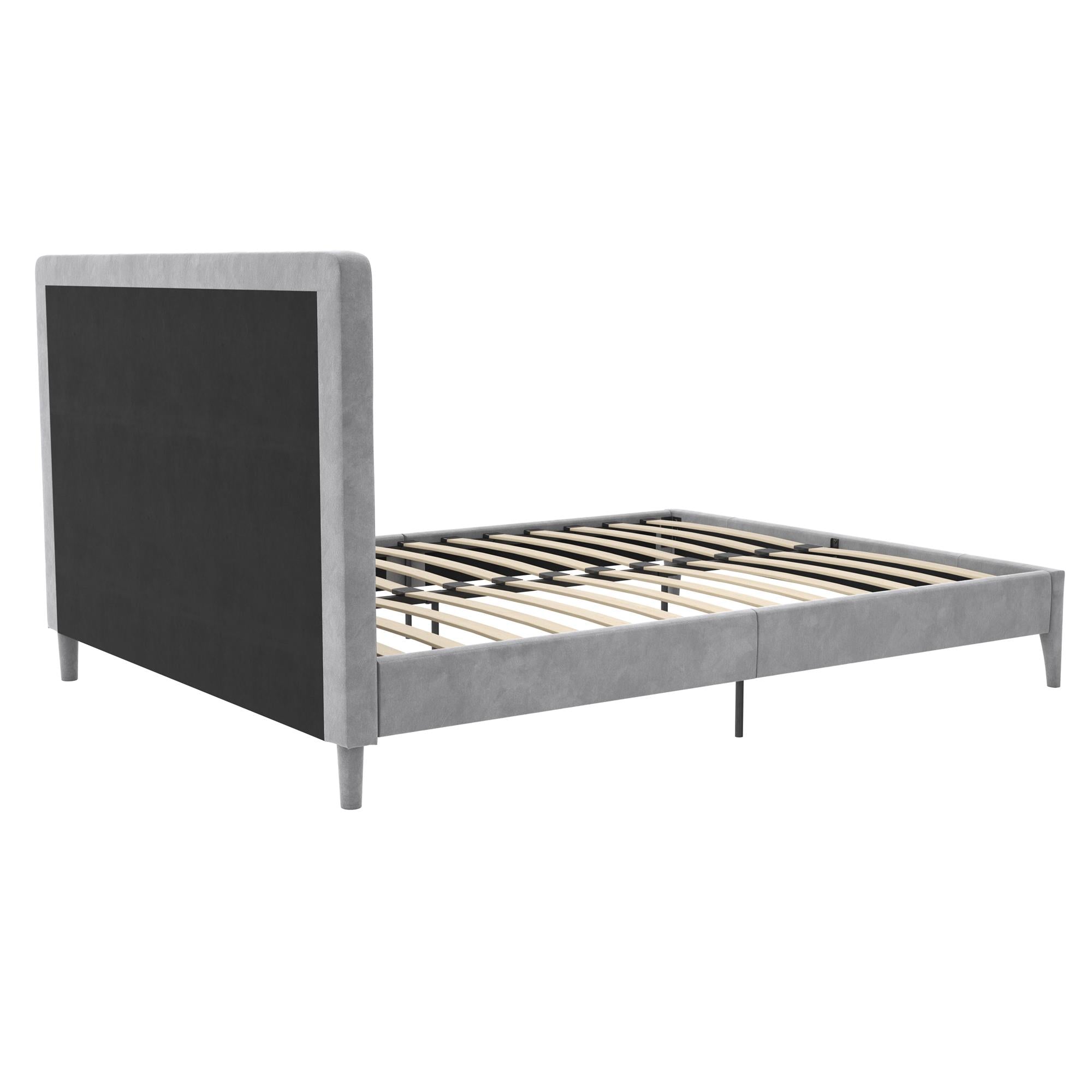 CosmoLiving Westerleigh Upholstered Bed, Queen, Light Gray Velvet