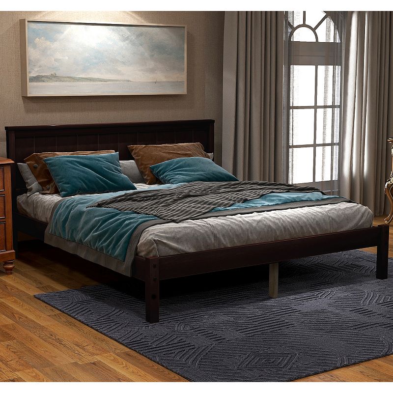 Merax Full Size Platform Bed Frame with Headboard