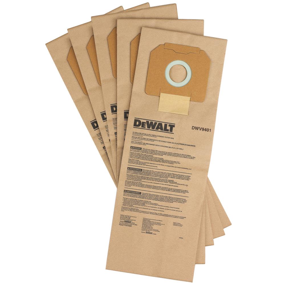 DW Paper Dust Bag (5 Pack) DWV9401 from DW