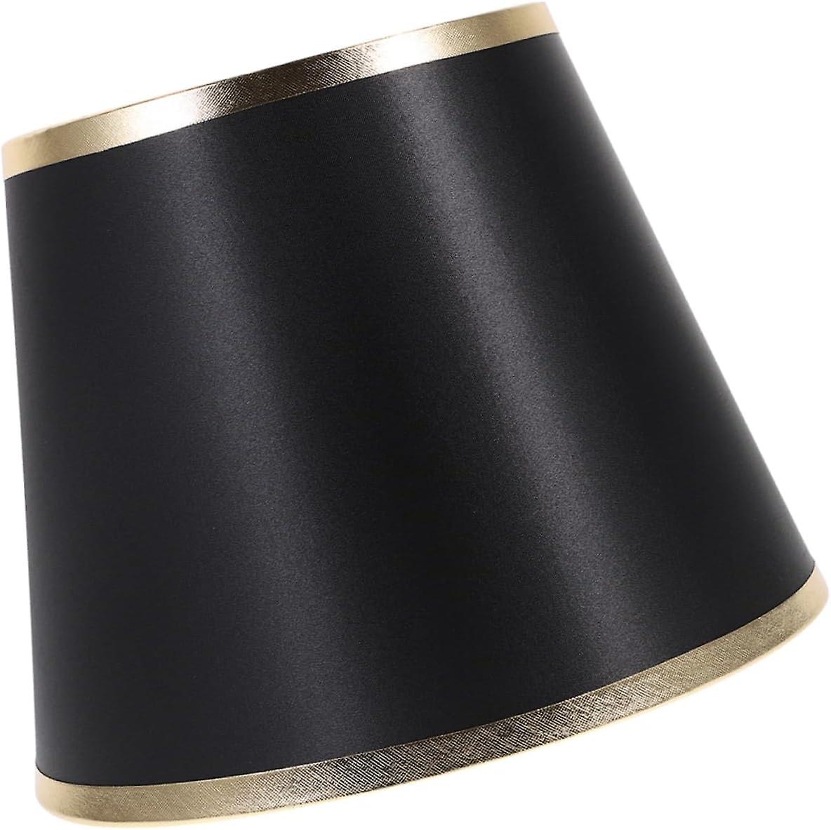 Small Black Fabric Lampshade for Table Lamps - Round Barrel Design