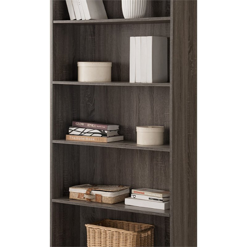 Benjara 30 quotModern Wood Splendid Space Efficient Bookcase in Gray   Transitional   Bookcases   by Homesquare  Houzz