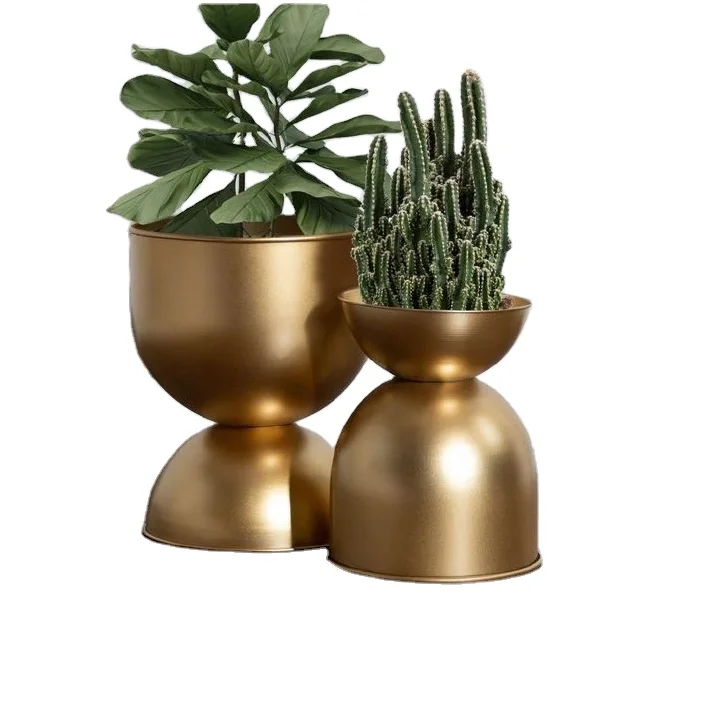 Wedding Party Copper Finished Metal Planters for Garden Home Decorative Plant Flower Pot Luxury Floor Planter