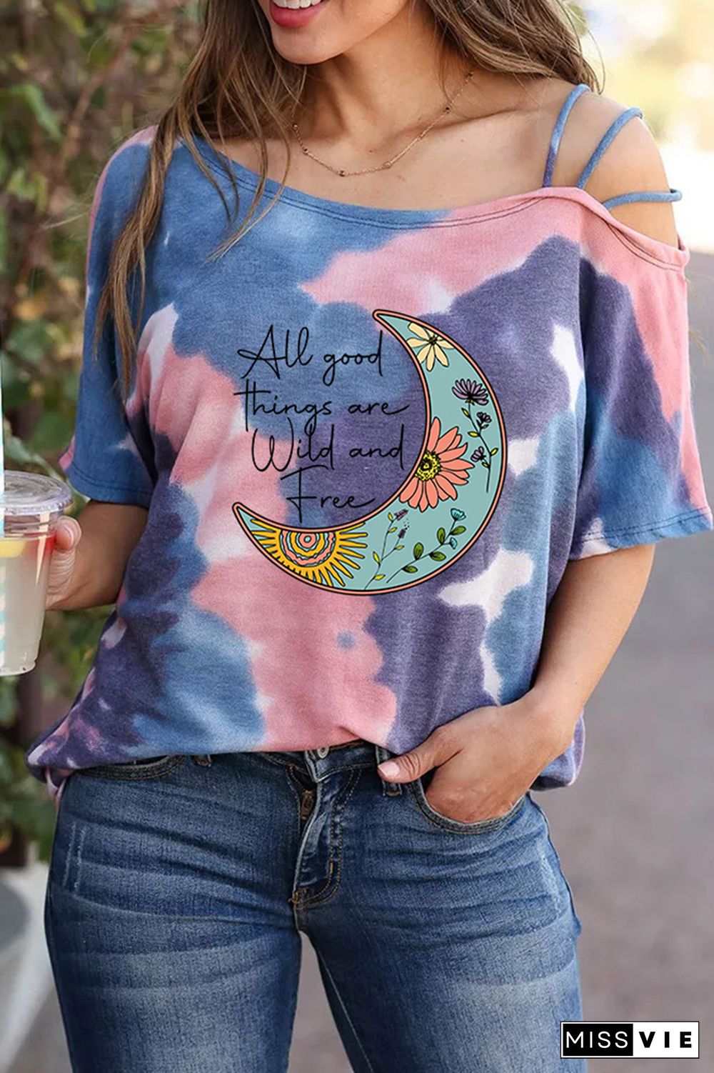 All good things are wild and free Graphic Tees for Women Wholesale Short Sleeve T shirts Top