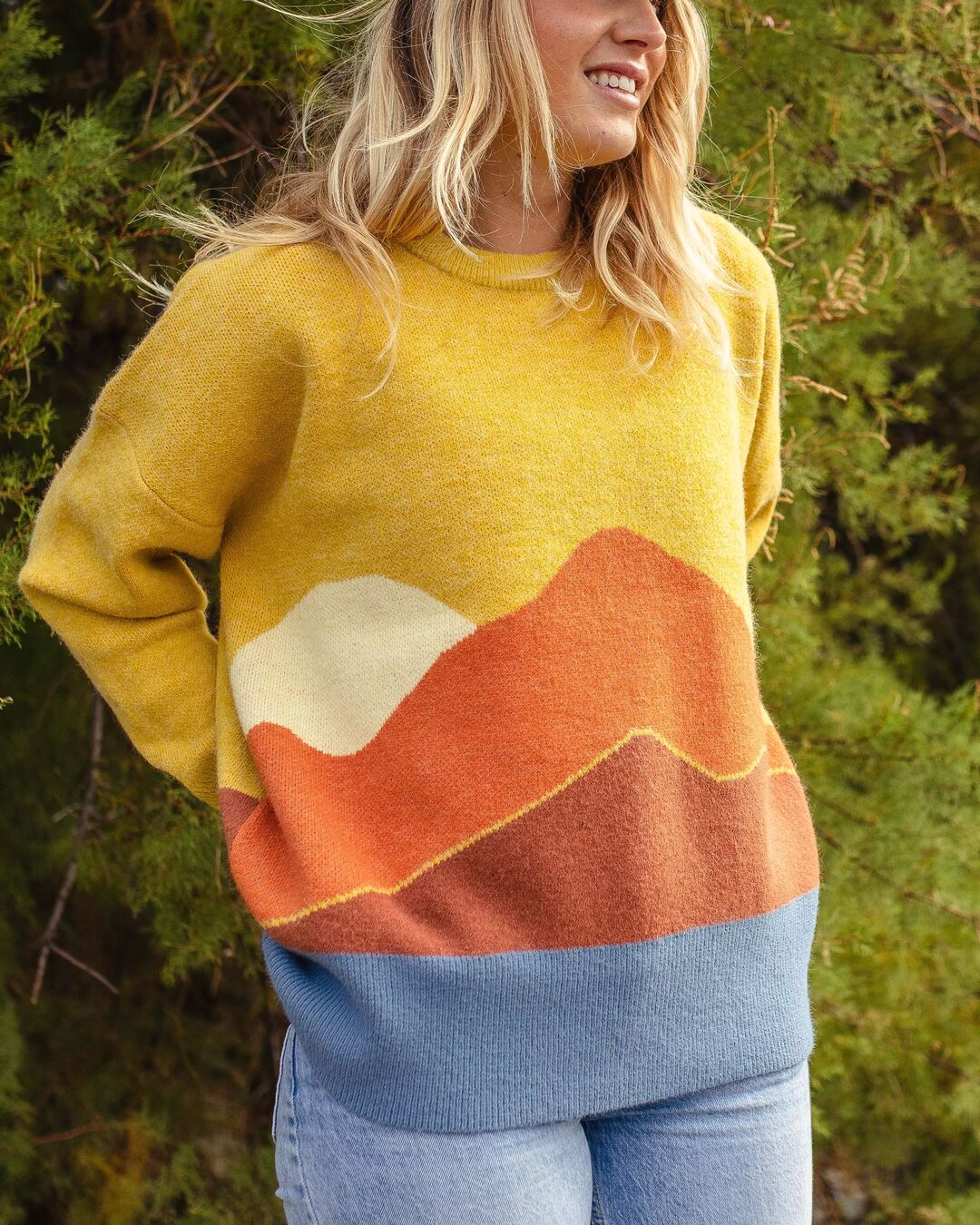 Vista Recycled Knitted Jumper - Amber Gold