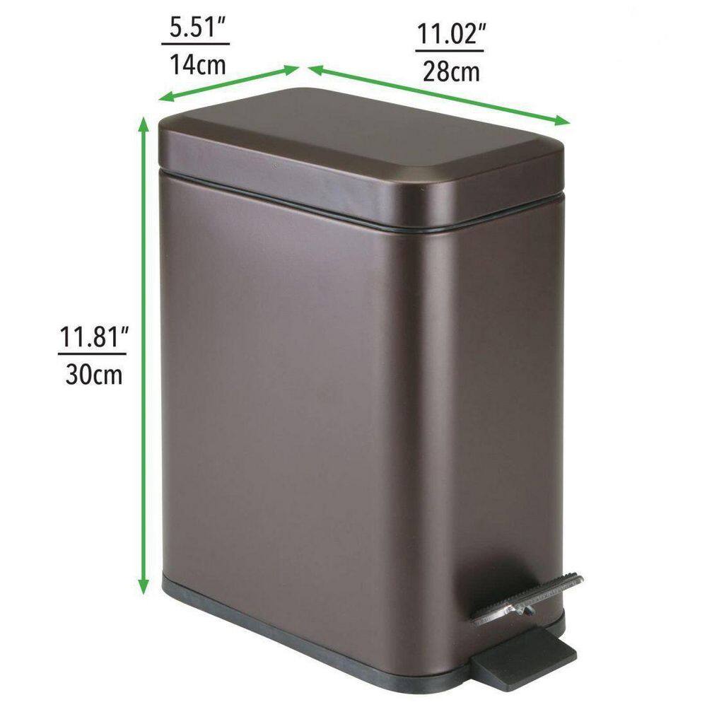 Dracelo 1.3 Gal. Bathroom Small Metal Lidded Step Trash Can with Removable Liner Bucket in Bronze B079B9LX6N