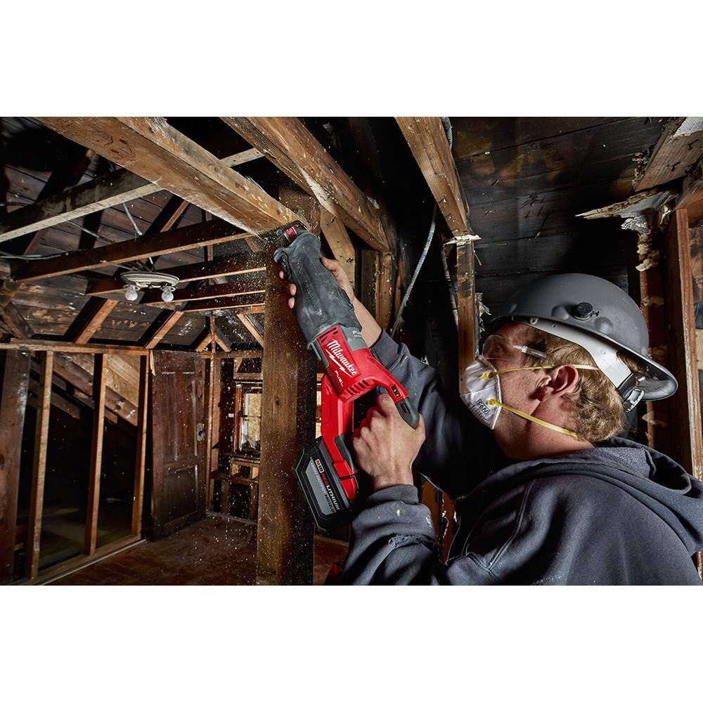 MW M18 FUEL 18V Lithium-Ion Brushless Cordless SUPER SAWZALL Orbital Reciprocating Saw with M18 5.0 Ah Battery 2722-20-48-11-1850