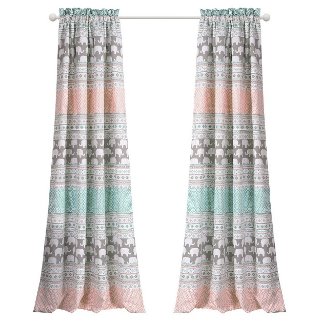 Elephant Striped Window Curtain Panels Lush D cor