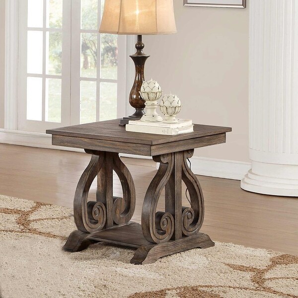 Classic Traditional End Table with Bottom Shelf