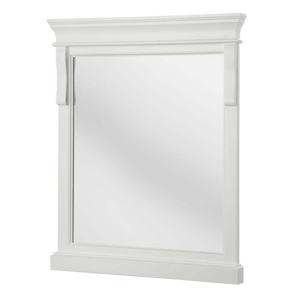 Home Decorators Collection 24 in. W x 32 in. H Framed Rectangular Bathroom Vanity Mirror in White NAWM2432