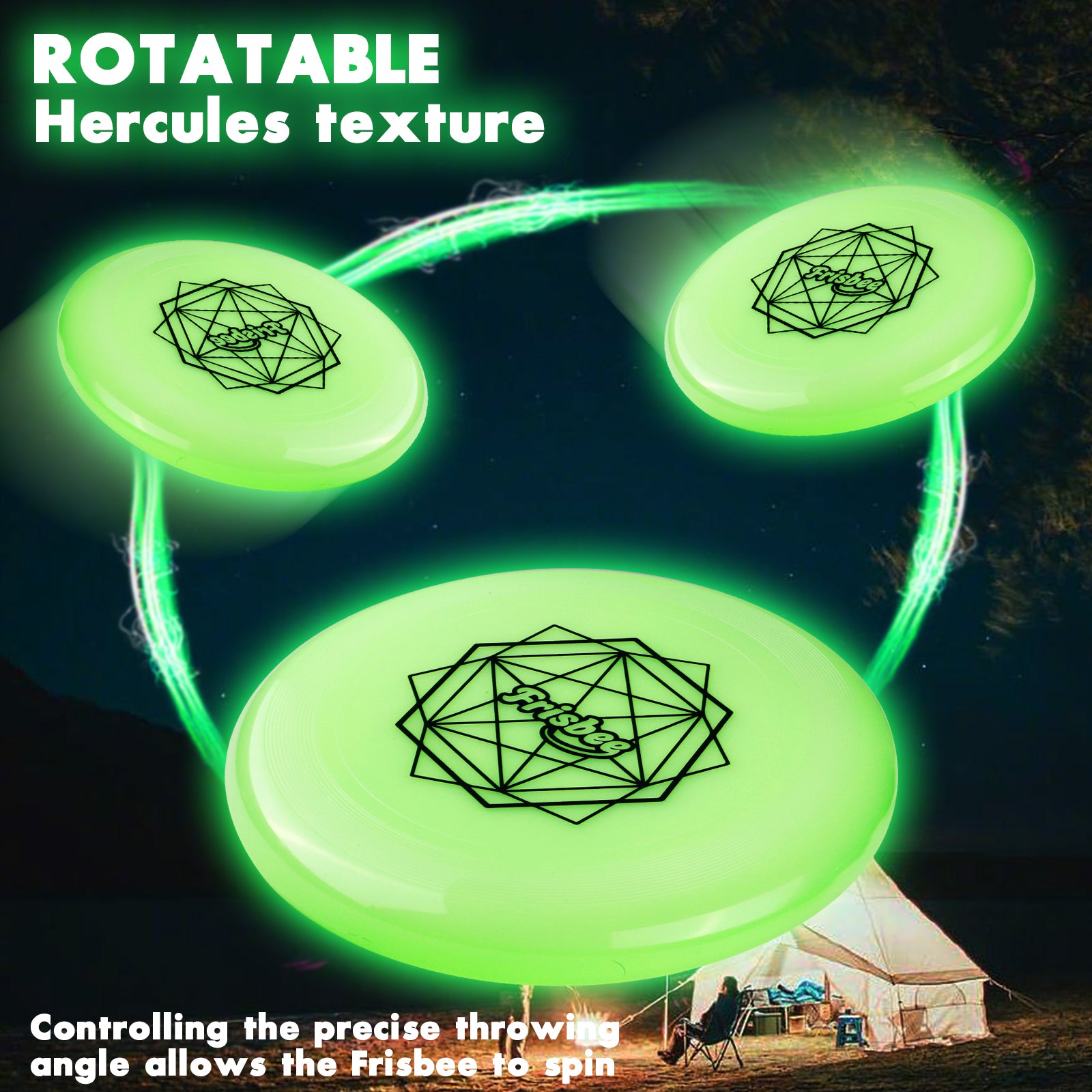 NETNEW Glow in the Dark Sports Flying Disc, 175g - Frisbee Sport Disc for Beach, Backyard, Outdoor Adventure