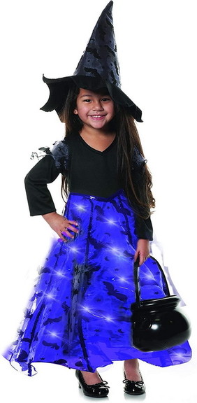 Underwraps Little Girls Purple Witch Light Up Cost...