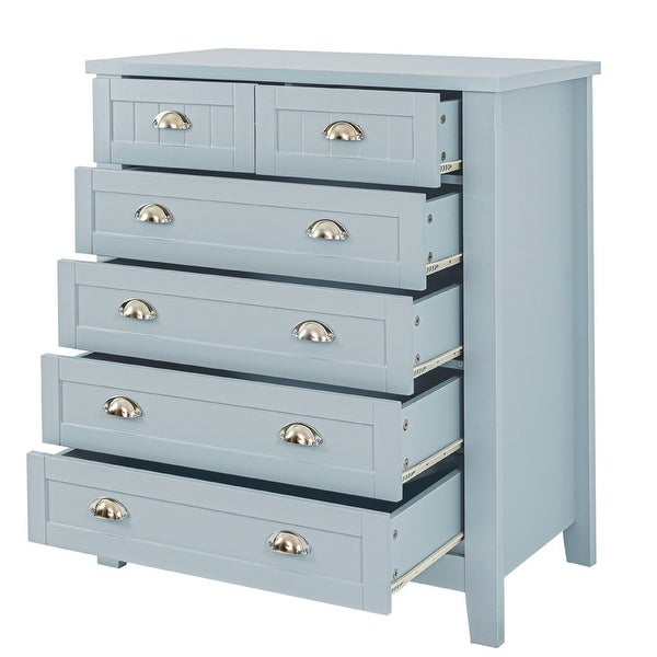 6-Drawer Wooden Dresser Storage Cabinet Chest - - 37527428