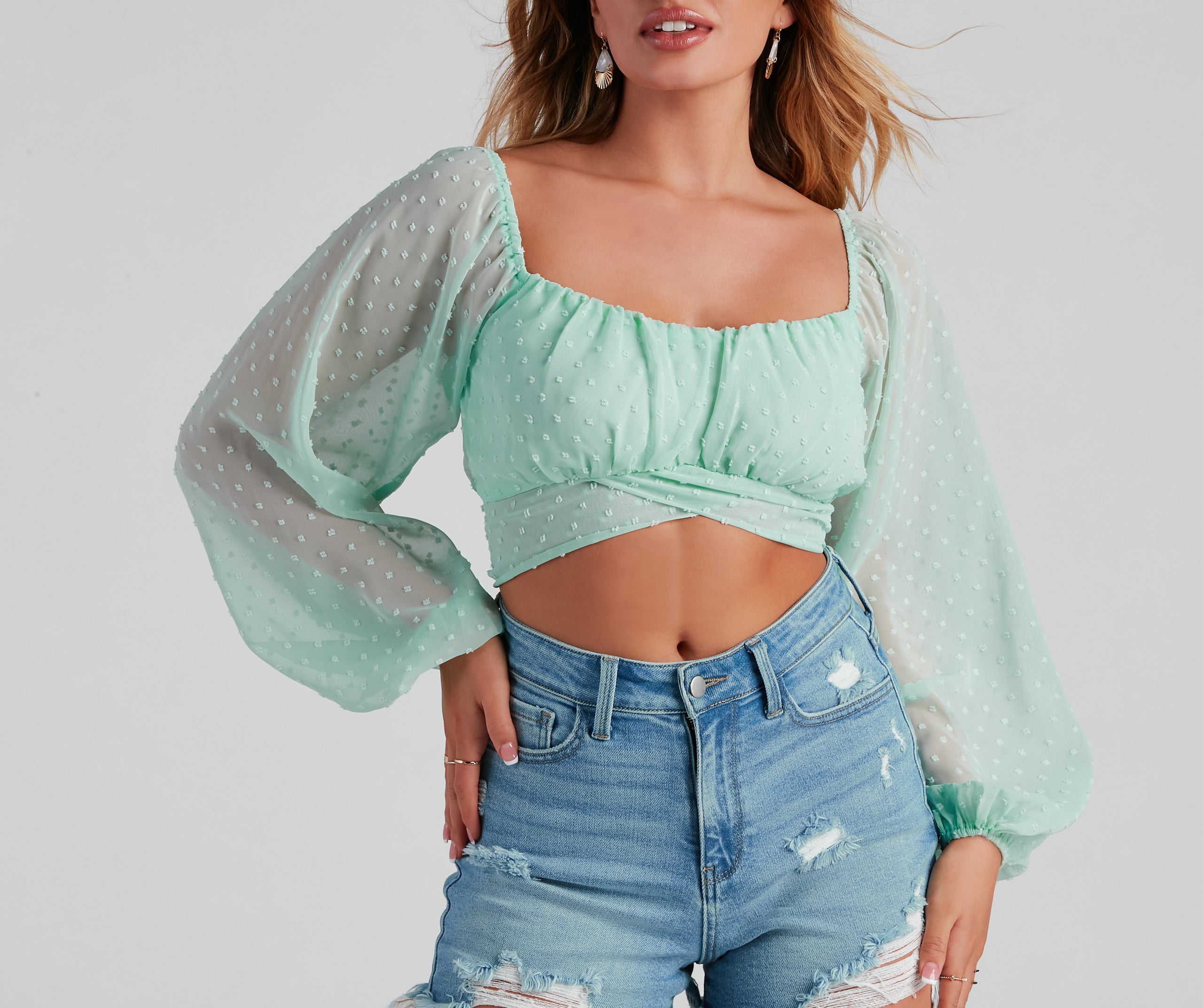 Breezy And Chic Sheer Crop Top