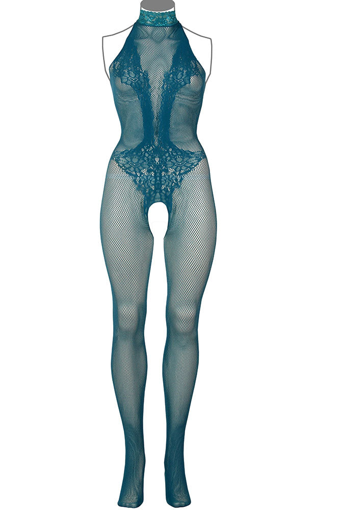 Le Désir Blue Combo Lace Bodystocking XL