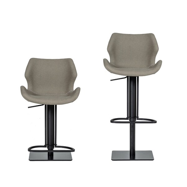 Modrest Jaffee Industrial Grey Eco-Leather Bar Stool