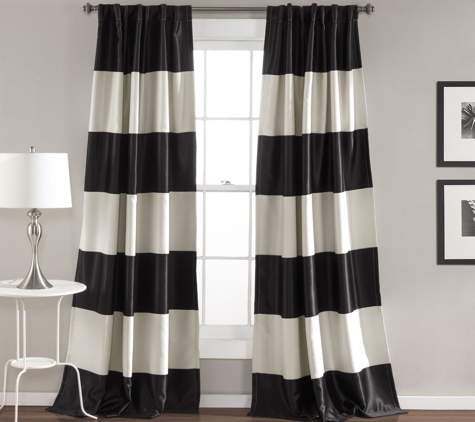 Montego Stripe Set of 2 Window Panels by Lush Decor