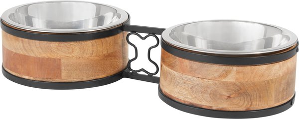 Frisco Premium Elevated Bone Design Stainless Steel Double Diner Dog and Cat Bowl