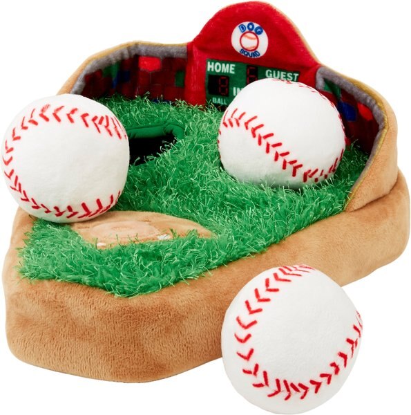 Frisco Baseball Hide and Seek Puzzle Plush Squeaky Dog Toy