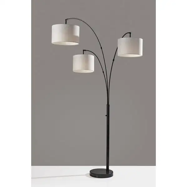 Adesso Bowery 3-Arm Black Arc Lamp