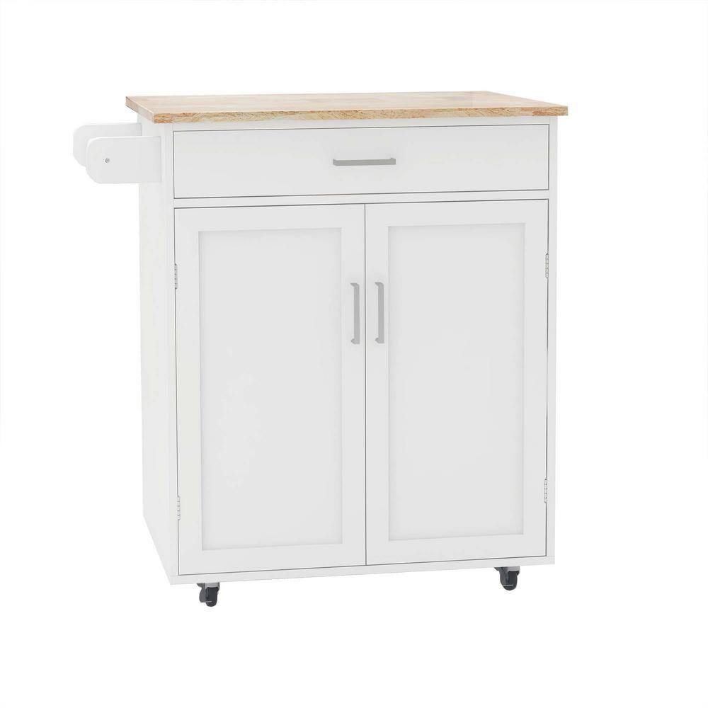 Whatseaso White MDF Kitchen Island L-KI110498538