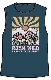 Roam Wild Recycled Cotton Vest - Tidal Blue