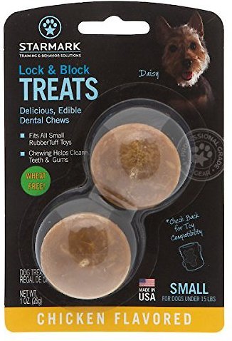 Starmark Lock and Block Chicken Dog Treats， Small